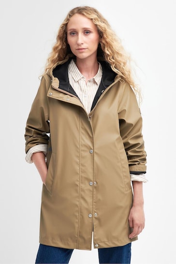 Barbour® Brown Showerproof Woodland Longline Jacket