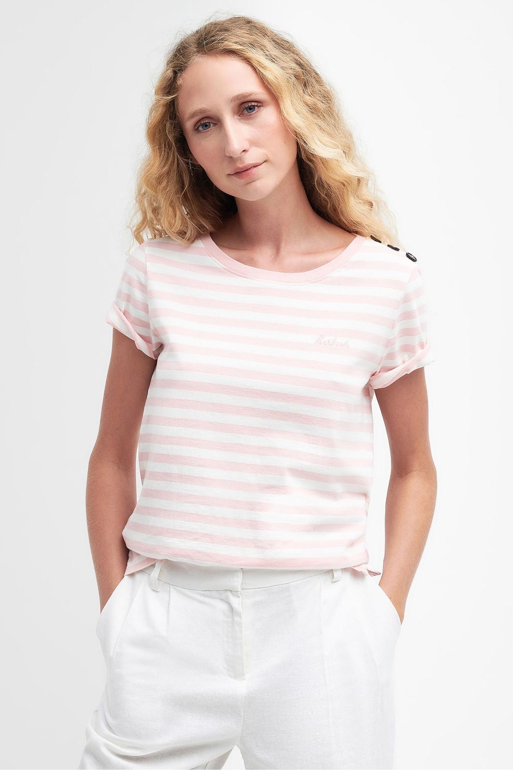Barbour t shirt 2025 womens Pink