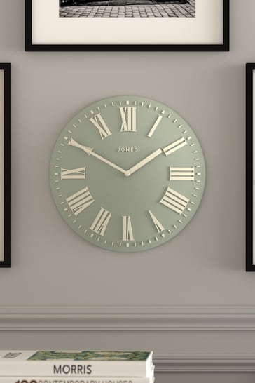 Jones Clocks Sage Green Strand Wall Clock