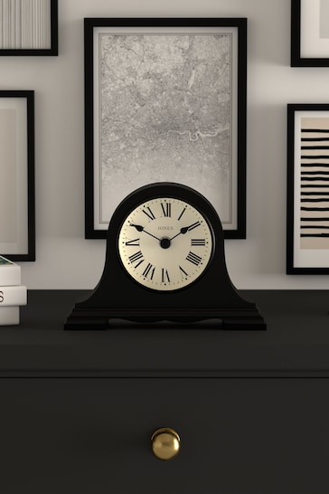 Jones Clocks Black Speakeasy Roman Numeral Mantel Clock