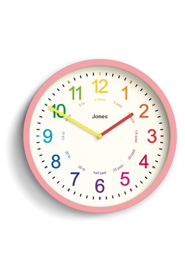 Jones Clocks Marshmellow Pink Kids Wall Clock