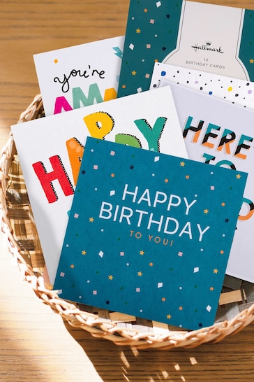 Hallmark Blue 10 Pack Birthday Cards In Type -Tastic Designs