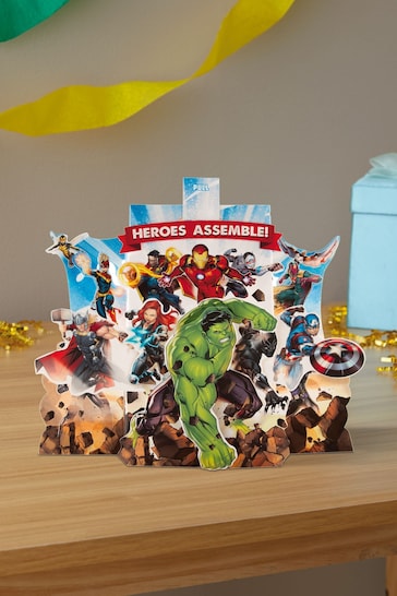 Hallmark Green Birthday Card 3D Pop-out Marvel Avengers Design