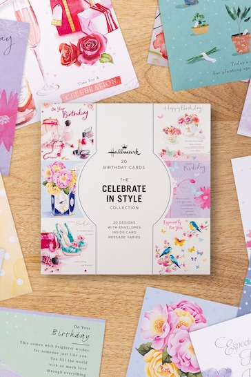 Hallmark Pink 20 Pack Birthday Cards In Floral Designs
