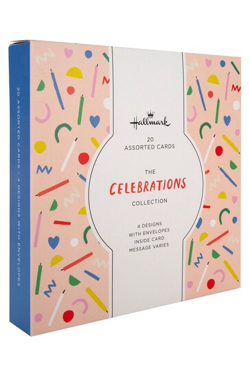 Hallmark White 20 Pack Birthday Cards In 4 Colourful Designs