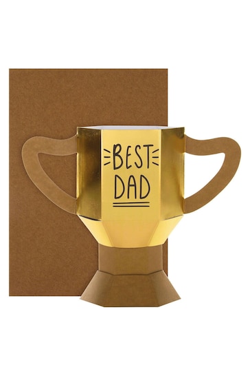 Hallmark Gold Birthday Card for Dad  3D 'Best Dad' Trophy Design