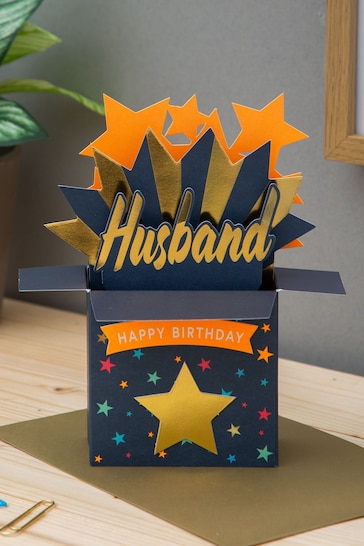Hallmark Blue Birthday Card for Husband 3D Present Design