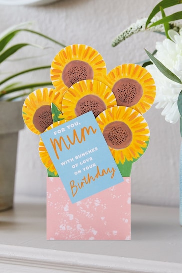 Hallmark Yellow Birthday Card for Mum Pop up 3D Sunflowers Design