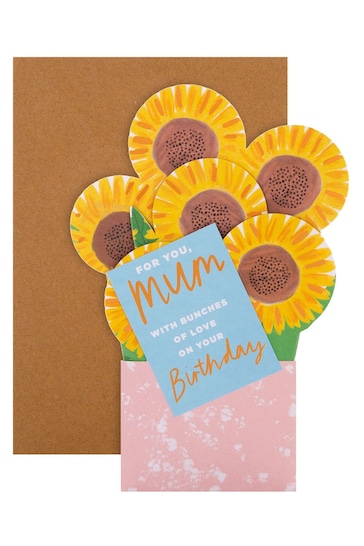 Hallmark Yellow Birthday Card for Mum Pop up 3D Sunflowers Design
