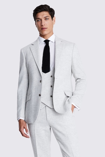 MOSS Tailored Fit Light Grey Donegal Jacket