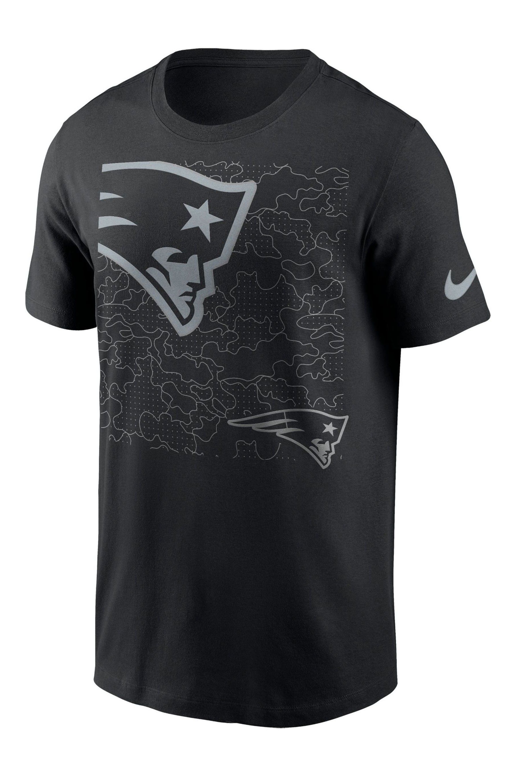 Buy Fanatics NFL New England Patriots Reflective Black T Shirt