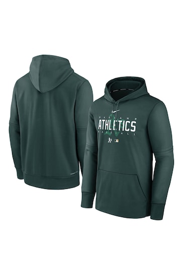 Fanatics Green MLB Oakland Athletics Authentic Collection Pre Game Therma Hoodie