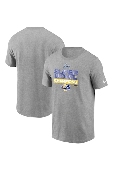 Fanatics Grey NFL Los Angeles Rams Super Bowl LVI Locker Room Trophy Collection Champions T-Shirt