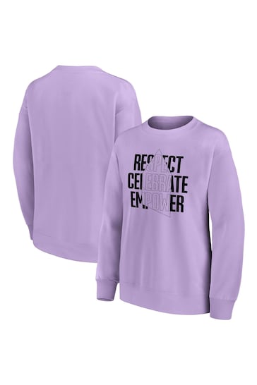 Fanatics Oversized Purple Everton EITC Respect Celebrate Empower Graphic Crew Sweatshirt Womens
