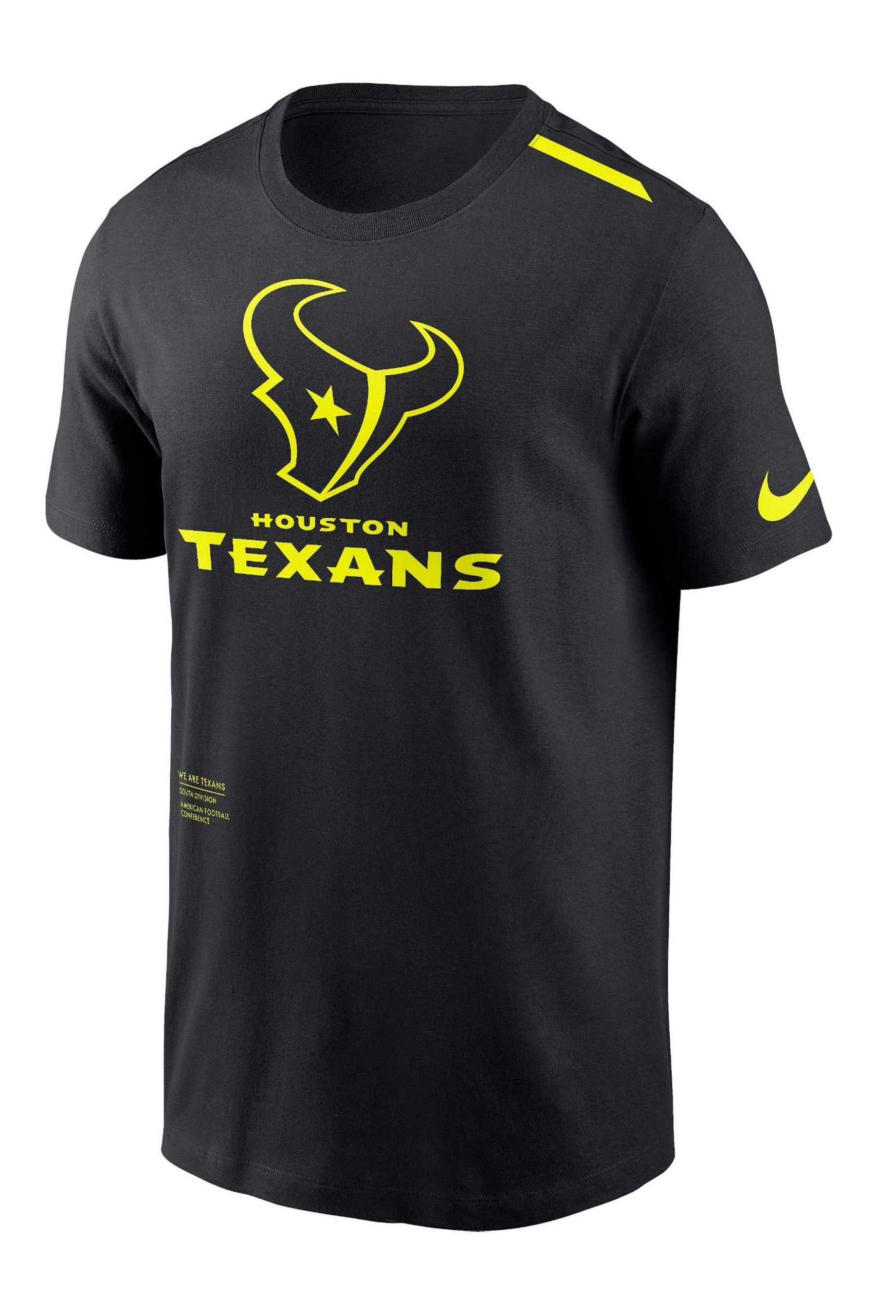 Buy Fanatics NFL Houston Texans VOLT Short Sleeve Dri Fit Cotton Black T Shirt from the Next UK online shop