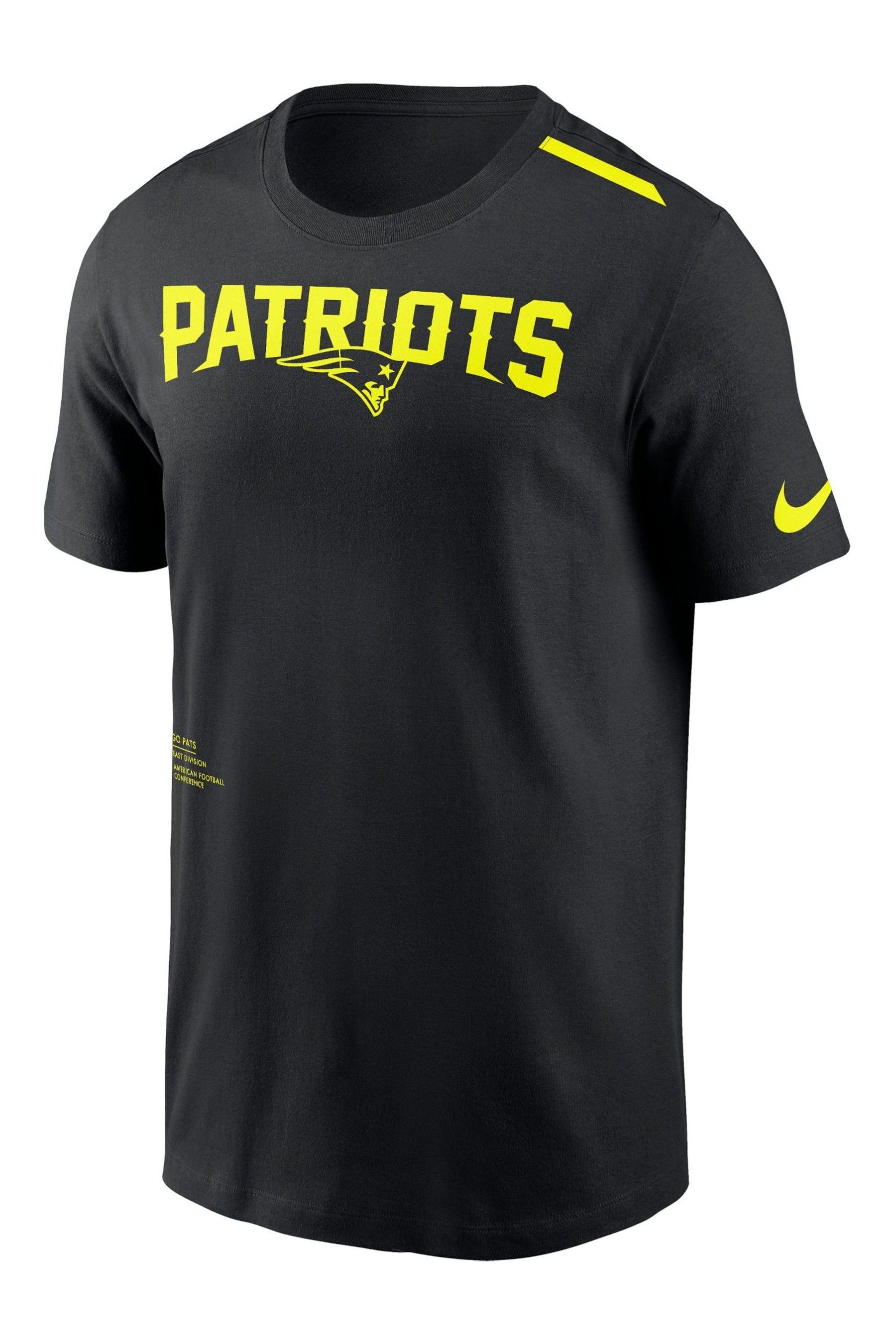 Buy Fanatics NFL New England Patriots VOLT Short Sleeve Dri Fit Cotton Black T Shirt from the Next UK online shop