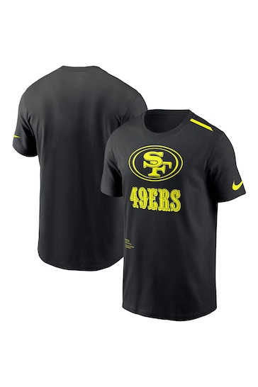 Fanatics NFL San Francisco 49ERS VOLT Short Sleeve Dri Fit Cotton Black T-Shirt