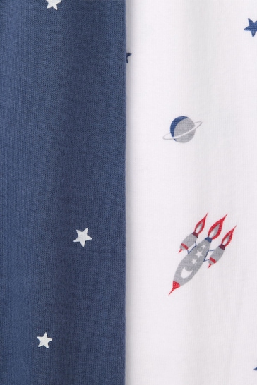 The White Company Organic Cotton Slim Fit Rocket And Star White Pyjamas Set Of Two
