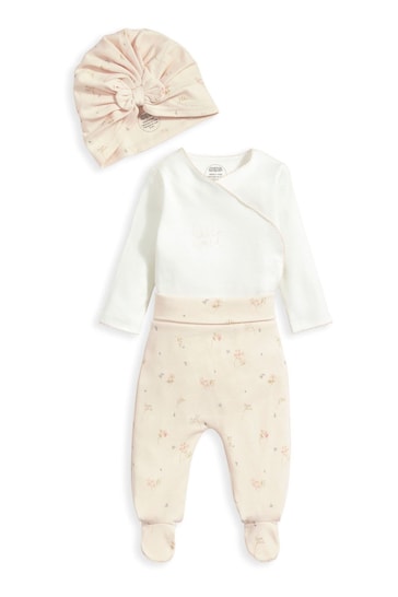 Mamas & Papas Pink 3 Piece Floral My First Outfit Set