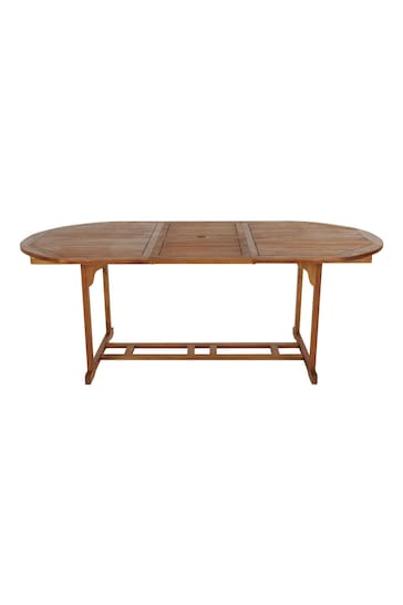 Charles Bentley Natural Garden Acacia Hardwood Oval Extendable Table
