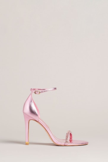 Ted Baker Pink Helenni Crystal Strap Heeled Sandals