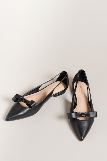 Ted Baker Black Marlini Bow Cut-Out Detail Ballerinas