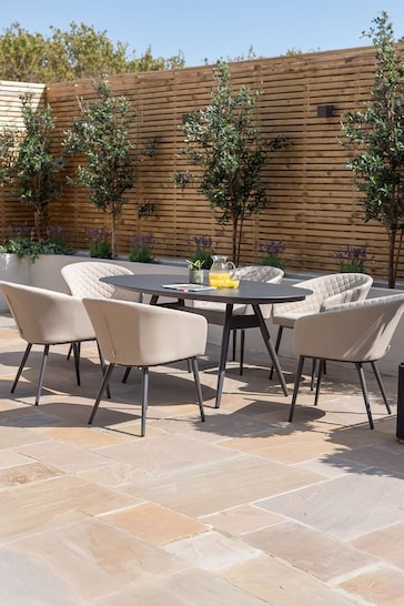 Maze Oatmeal Garden Ambition 6 Seat Oval Dining Set