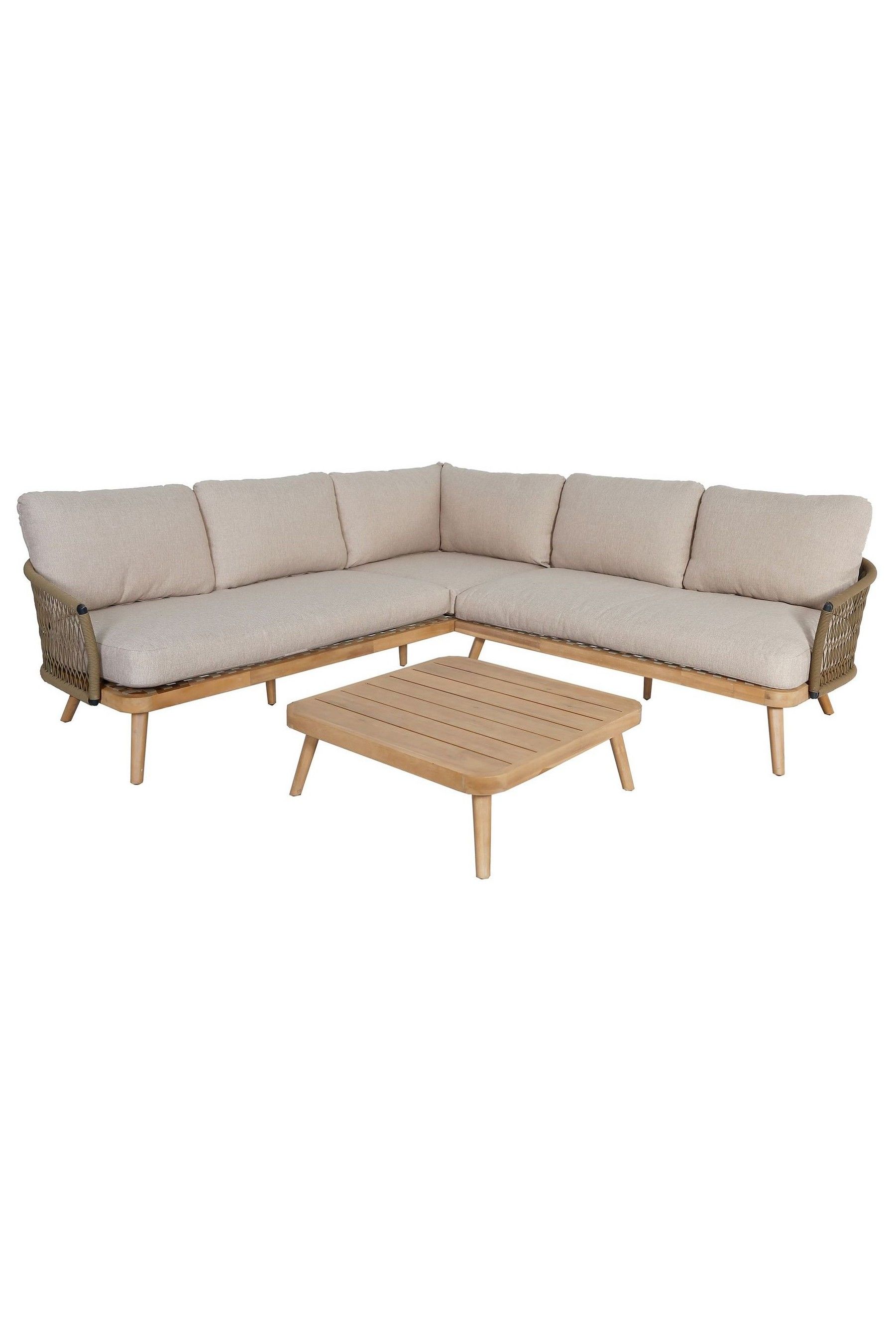 Maze Sandstone Garden Bali Rope Weave Corner Sofa Set