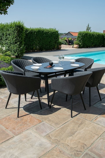 Maze Charcoal Garden Ambition 6 Seat Oval Dining Set