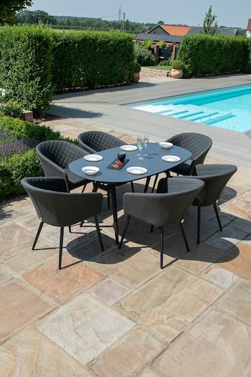 Maze Charcoal Garden Ambition 6 Seat Oval Dining Set