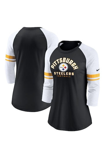 Fanatics NFL Pittsburgh Steelers 3/4 Sleeve Fashion Black Top