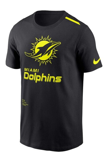 Fanatics NFL Miami Dolphins VOLT Short Sleeve Dri-FIT Cotton Black T-Shirt