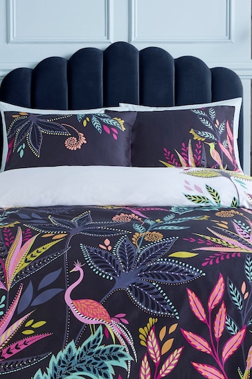 Sara Miller Midnight Set Of 2 Botanic Paradise Pillowcases