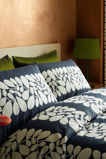 Orla Kiely Space Blue Sycamore Stripe Duvet Cover And Pillowcase Set