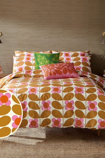 Orla Kiely Saffron Stem Bloom Duvet Cover and Pillowcase Set