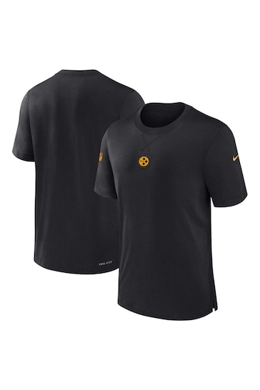 Fanatics NFL Pittsburgh Steelers Sideline Dri-FIT Player Short Sleeve Black Top