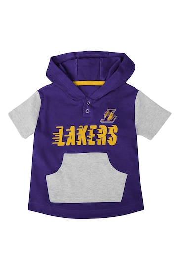 Fanatics Purple NBA Los Angeles Lakers Bank Shot Creeper Hoodies and Short Set Infants
