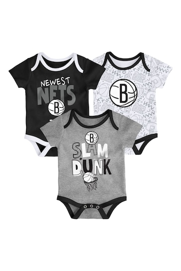 Fanatics NBA Brooklyn Nets Slam Dunk Black 3pc Bodysuit Newborn