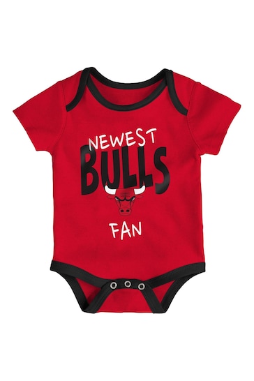 Fanatics Red NBA Chicago Bulls Slam Dunk 3pc Bodysuit Newborn