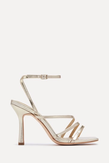 Linzi Gold Scarlett Strappy Heel Sandals With Ankle Strap