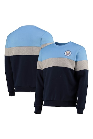 Fanatics Grey Manchester City Panel Crew Sweatshirt