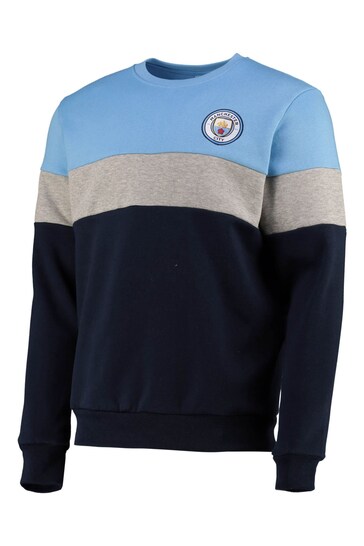 Fanatics Grey Manchester City Panel Crew Sweatshirt