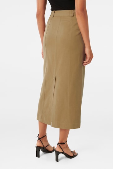Forever New Brown Pippa Pintuck Maxi Skirt