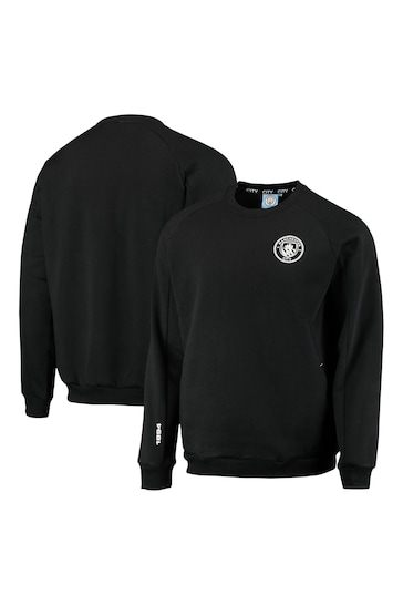 Fanatics Manchester City Mono Logo Crew Neck Black Sweatshirt