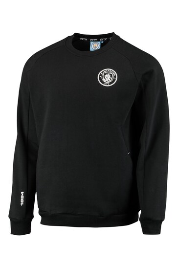 Fanatics Manchester City Mono Logo Crew Neck Black Sweatshirt