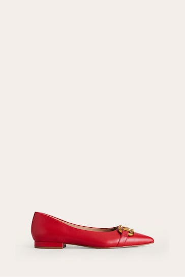 Boden Red Iris Snaffle Ballet Shoes