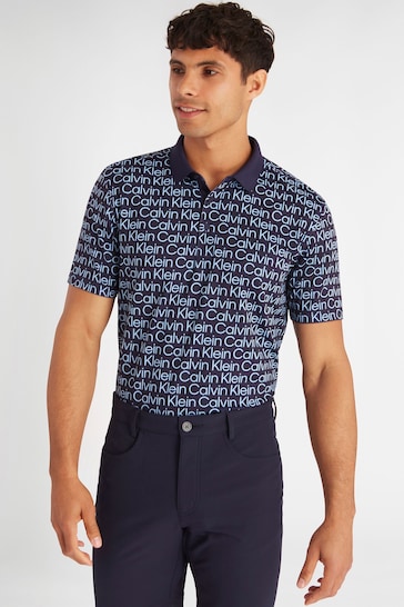 Calvin Klein Golf Blue Print Polo Shirt