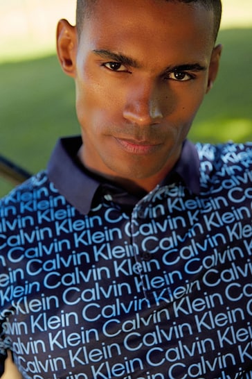 Calvin Klein Golf Blue Print Polo Shirt