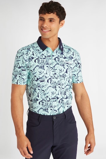 Calvin Klein Golf Blue Abstract Print Polo Shirt