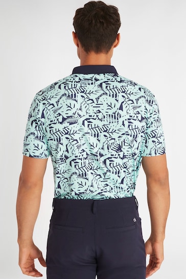 Calvin Klein Golf Blue Abstract Print Polo Shirt